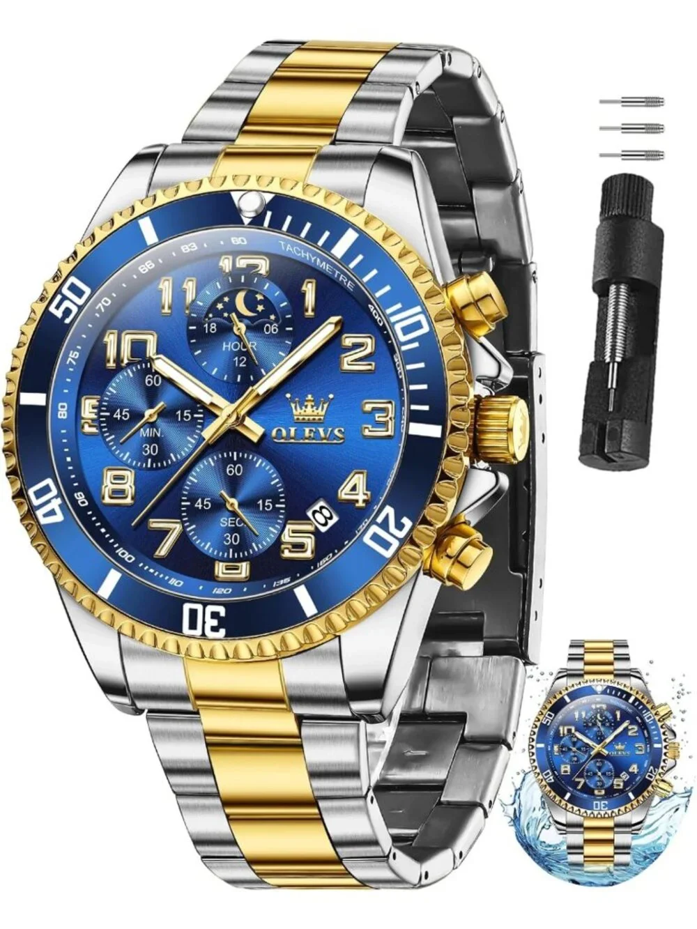 Stylish Stainless Steel Men's Dress Watch with Date Feature - Perfect for Any